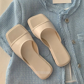 MQTIME  -  Fashion Summer Open Toe Women Slippers Slip on Outdoor Soft Flats Heel Slides High Quality Beach Vacation Sandalias